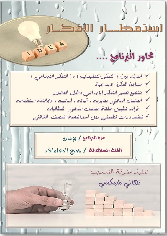 استمطار الأفكار ( العصف الذهني) 